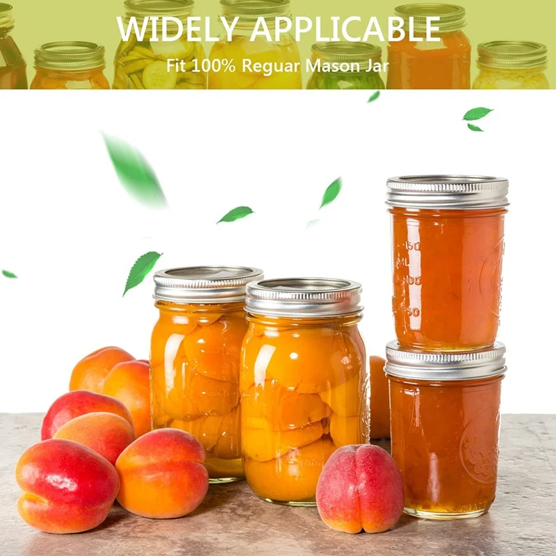 20Pcs Mason Jar Lids &amp Rings Set For Regular Mouth Canning Split-Type Leak Proof Ball Kerr Jars (70 MM)