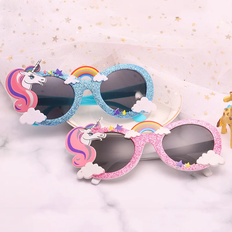 

Party Decoration Rainbow Sequin Blue Pink Unicorn Cartoon Birthday Glasses for Unicorn Party Supplies Baby Shower Bride To Be