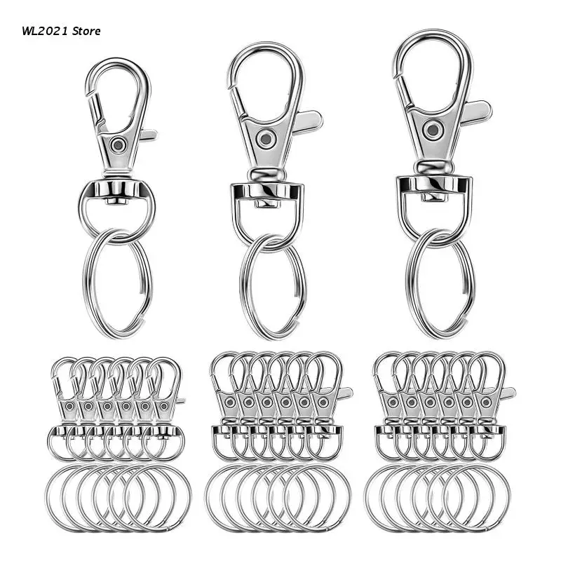 

40Pieces Premium Metal Hooks Keychain for Lanyard Key Rings Crafting DIY Tool