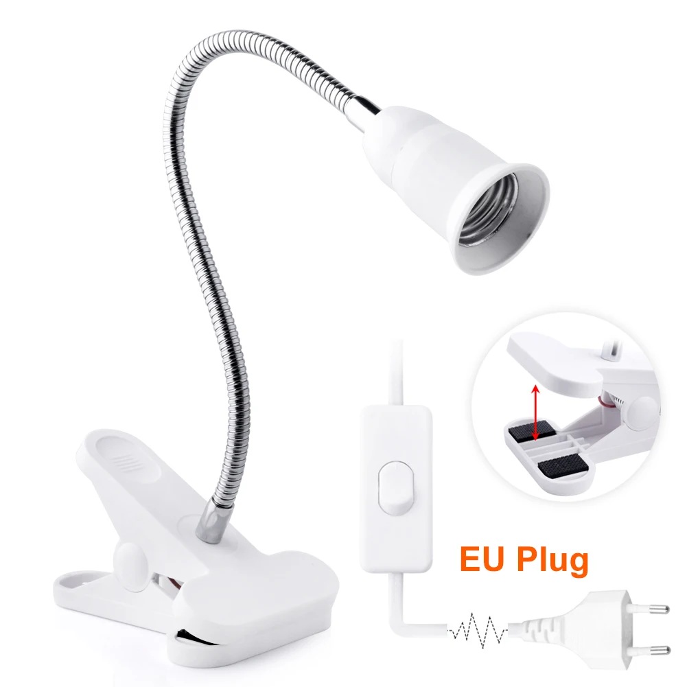 

EU Plug E27 LED Light Flexible Lamp Holder Clip Extension Adapter Socket Converter Flexible Adapter Converter Socket Clip