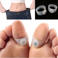 1 pair slimming silicone foot massage magnetic toe ring fat weight