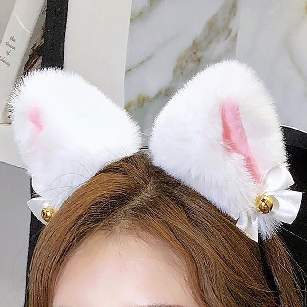 

Anime Cosplay Girls Cute Cat Ears Hair Hoops Women Lolita Furry Masquerade Party Club Headbands Girly Kawaii Hair Accessories