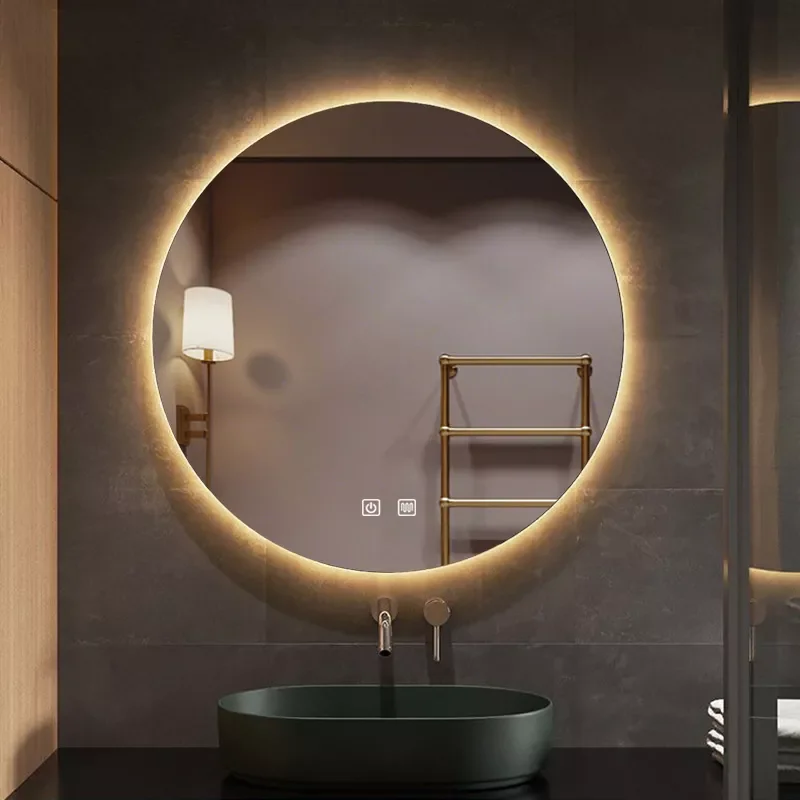 

60cm 23.6 Inch Makeup Smart Bathroom Mirror With Led Backlit Light Anti Fog Round Vanity Bathroom Mirror Touch Screen