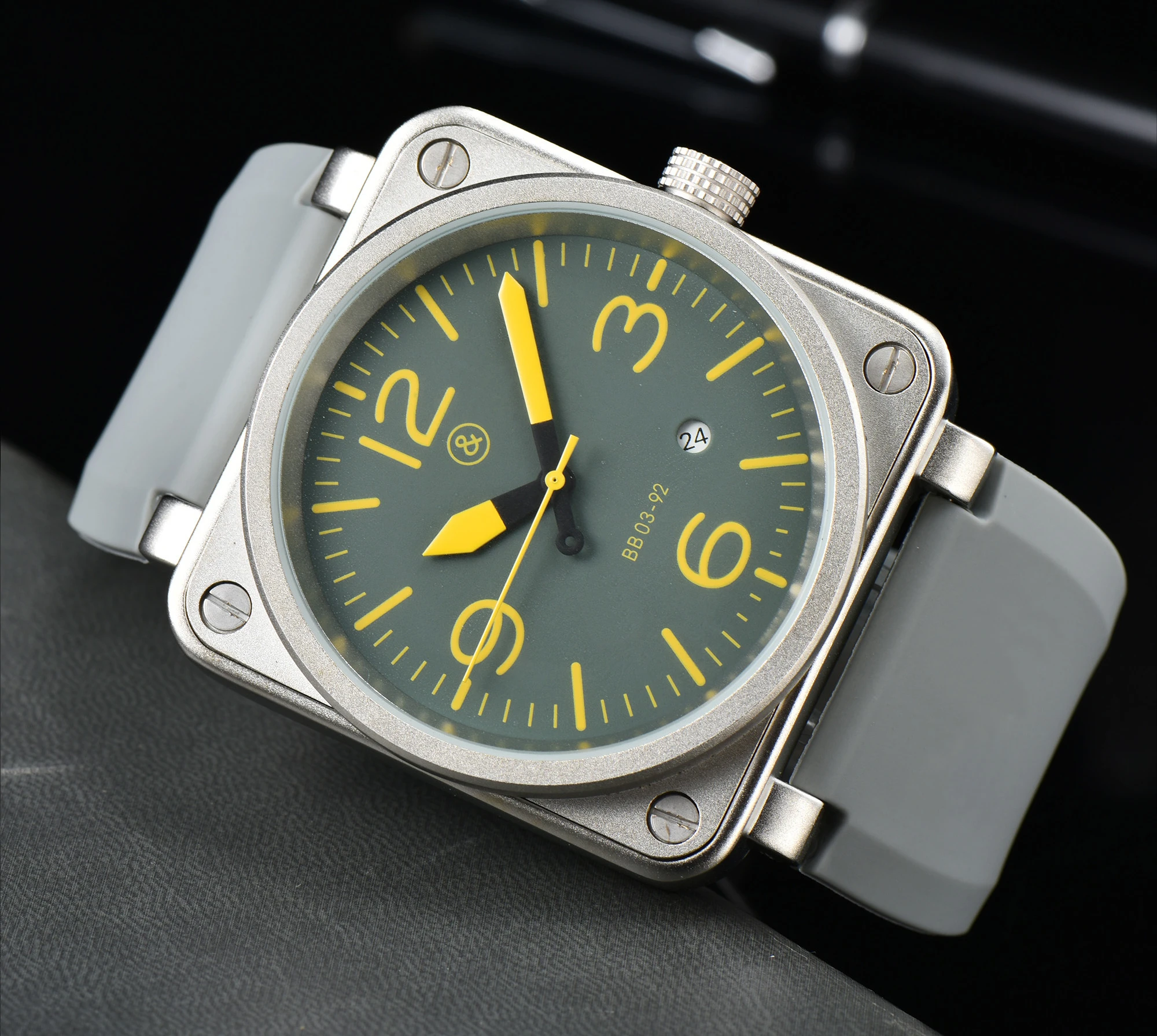 Оригинальные мужские часы черные резиновые механические Автоматические