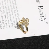 creative simple smart windmill zircon rings for women couples korean fashion party jewelry accessories adjustable wholesale