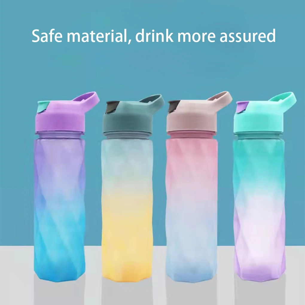 

Water Bottle 600ml Portable Drinking Cup Gradient Reusable Students Household Beverage Drinkware Plastic drinking kettle