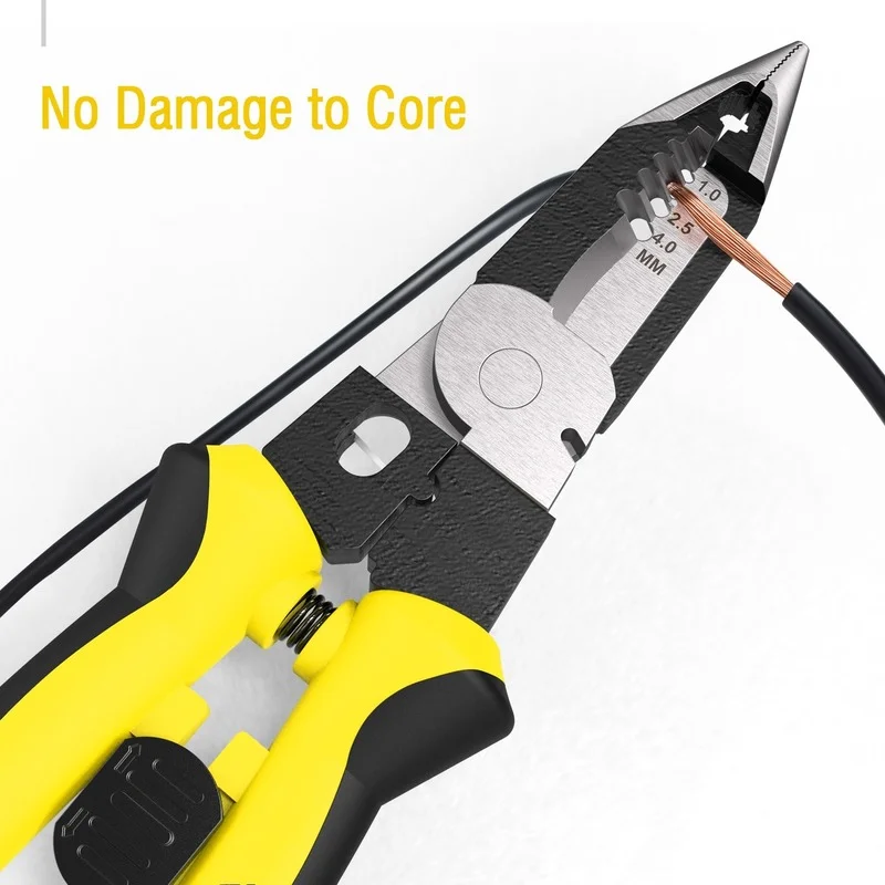 

7-in-1 Cutter Sharp-nose Plier Multi-function Wire Stripper Portable Combi Plier 8 Inches DIY Electrical Wiring Work Cable Tool