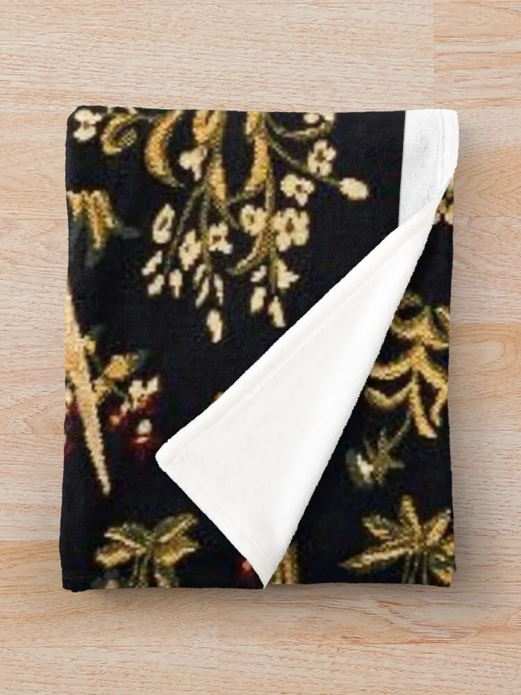 Единорог в клетке на средневековом гобелене Плед теплое зиму Декоративные