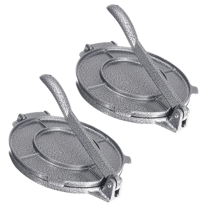 

HOT SALE 2X 8 Inch Tortilla Press Maker Aluminum Alloy DIY Foldable Tortilla Press Tool Non-Stick Tortilla Pie Maker For Kitchen