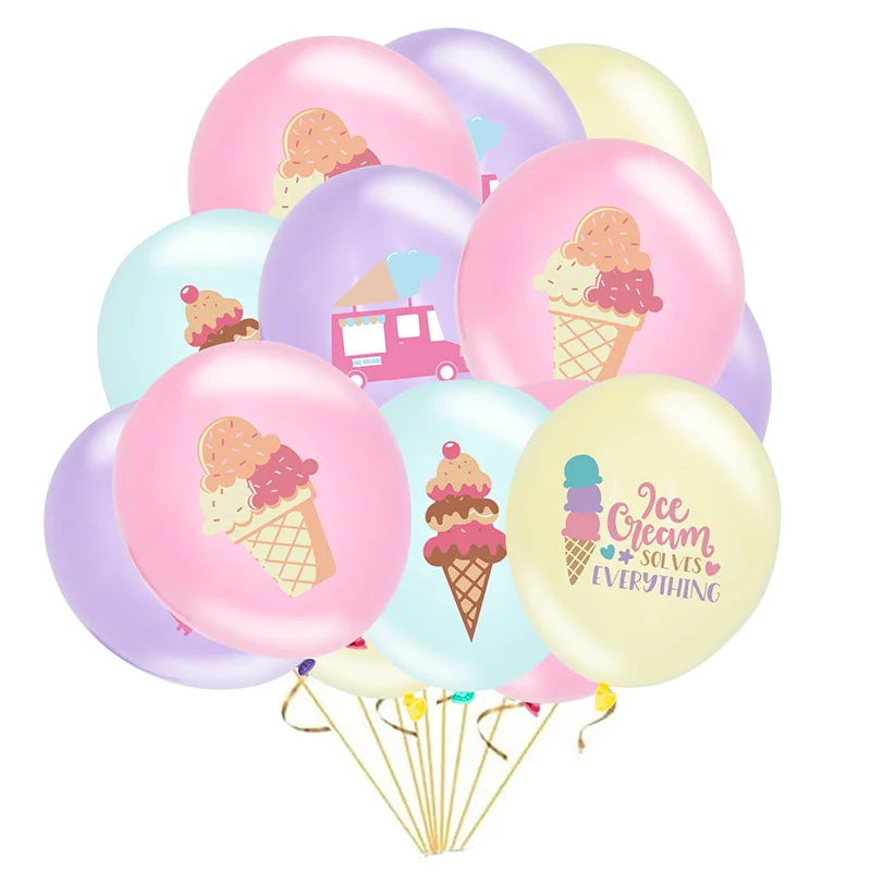 20pcs Ice Cream Party Balloons Ice Cream Cone latex Balloonsfor Ice Cream Themed Baby Shower Kids Sweet Birthday Decorations