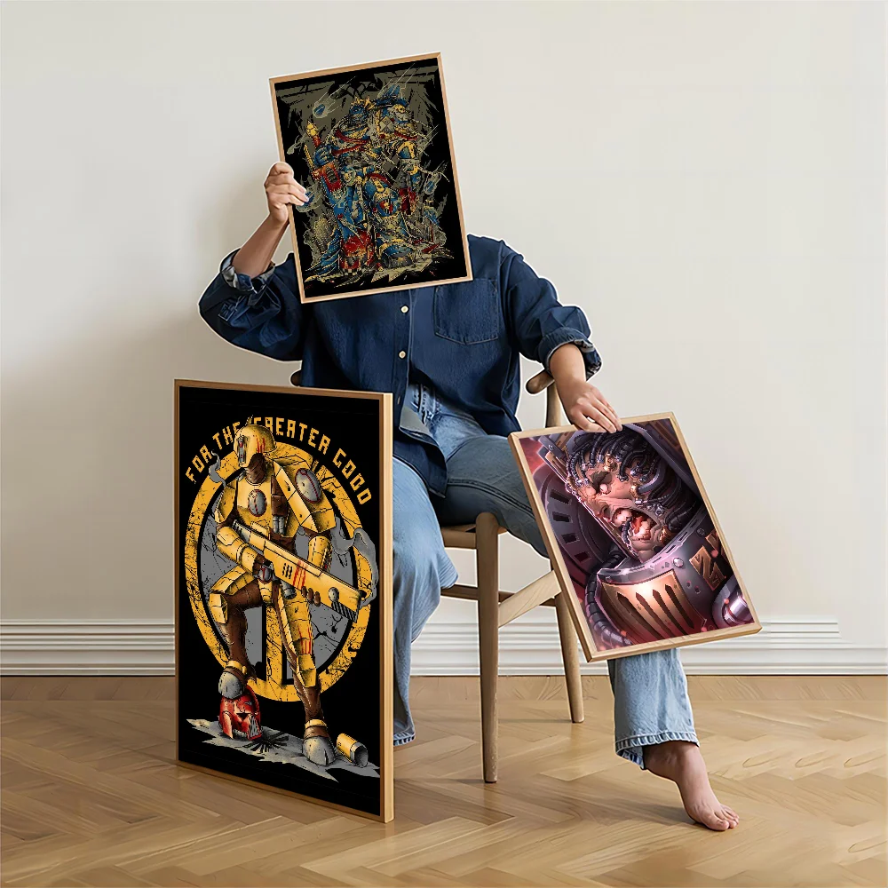 B-Warhammes-D Self-adhesive Art Poster Whitepaper Prints Posters Artwork Aesthetic Wall Painting