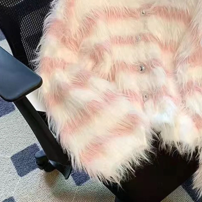 Осенне-зимние женские кардиганы Matakawa полосатые норковые кашемировые мягкие