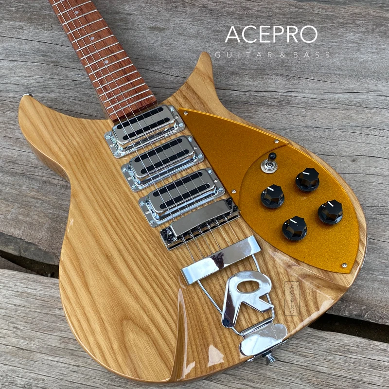 Электрогитара Ash Body естественного цвета 325 с тремя мини-хамбакерами 34 дюйма