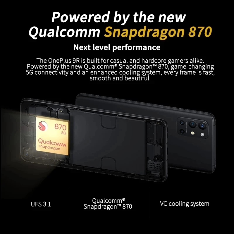 original oneplus 9r 5g global rom smartphone 9 r snapdragon 870 12gb 256gb 6 55 120hz amoled screen 65w warp mobile phone new free global shipping