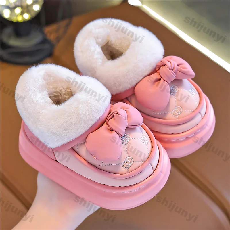 Детские хлопковые тапочки зимние теплые нескользящие непромокаемые туфли новые