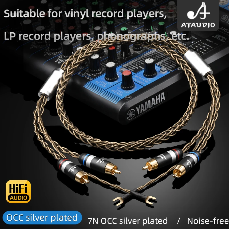Кабель тонарма с заземляющим проводом OCC посеребренный для проигрывателя
