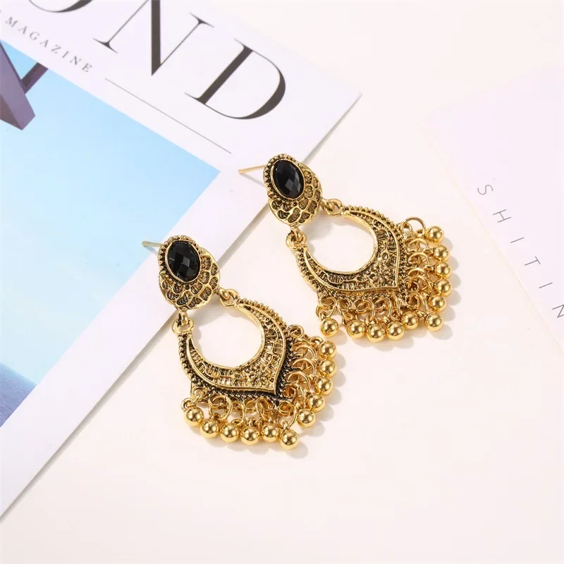 Металлические винтажные серьги с кисточками модные украшения 2024 индийские