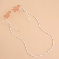 geometric circle pure white pearl eyewear chain ladies personality fashion non slip rope jewelry