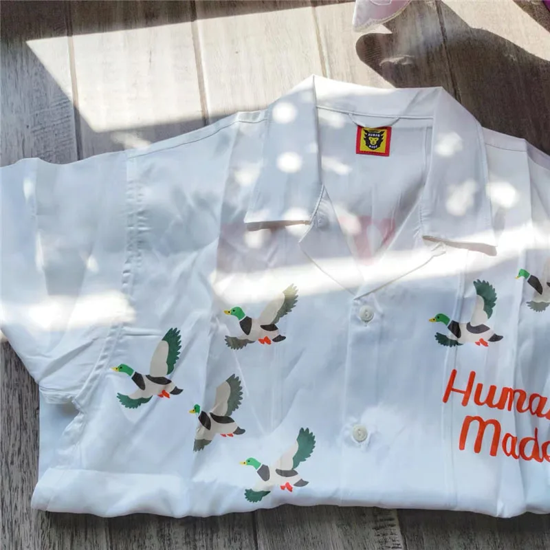 HUMAN MADE Shirt Men Women 1:1 Casual Hawaiian Short Sleeve Shirt HUMAN MADE Flying Duck Shirts