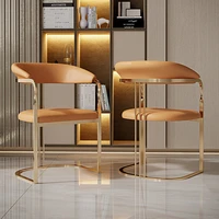 luxury tea chair host office home modern minimalist teahouse balcony living room study metal arm chair white