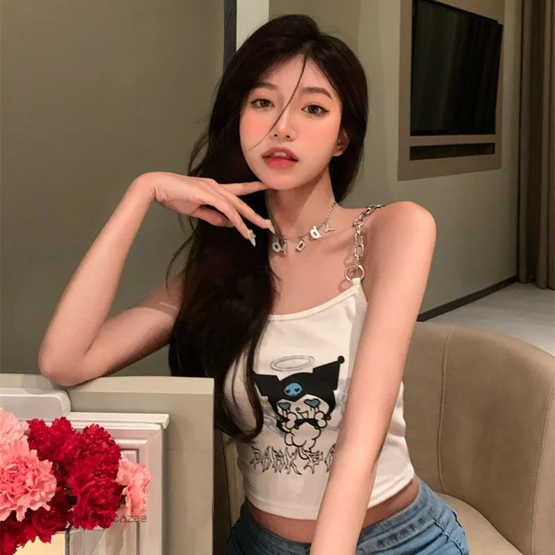 Милая металлическая цепочка на бретельках Sanrio Kuromi модный жилет в американском