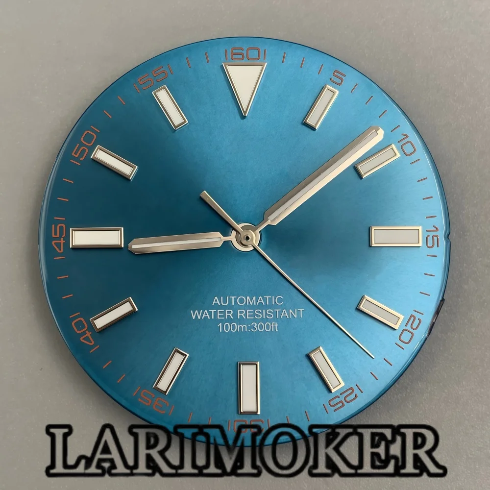 Фото Набор светящихся стрелок LARIMOKER 32 мм (белые, зеленые, синие) для циферблатов часов, универсальный, подходит для механизмов NH35, NH36, ETA, PT5000, запчасти для ремонта и модификации автоматических часов. №2