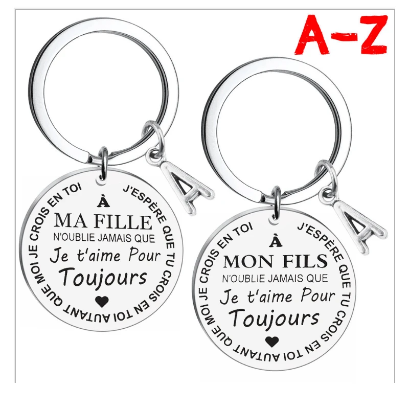 French To My Son Gifts From Mom Inspirational Keychain Birthday Christmas Stocking Stuffer Gifts for Teen Boy From Mother