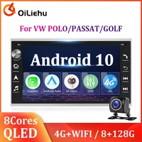 oiliehu android 10 ahd 8128g 8 cores car radio 7 for volkswagen vw golfpassattiguanseatleonskodaford galaxypeugeot 307