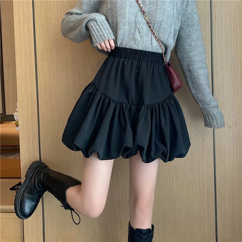 Мини плиссированная юбка в стиле Харадзюку однотонная женская юбка-пачка летняя