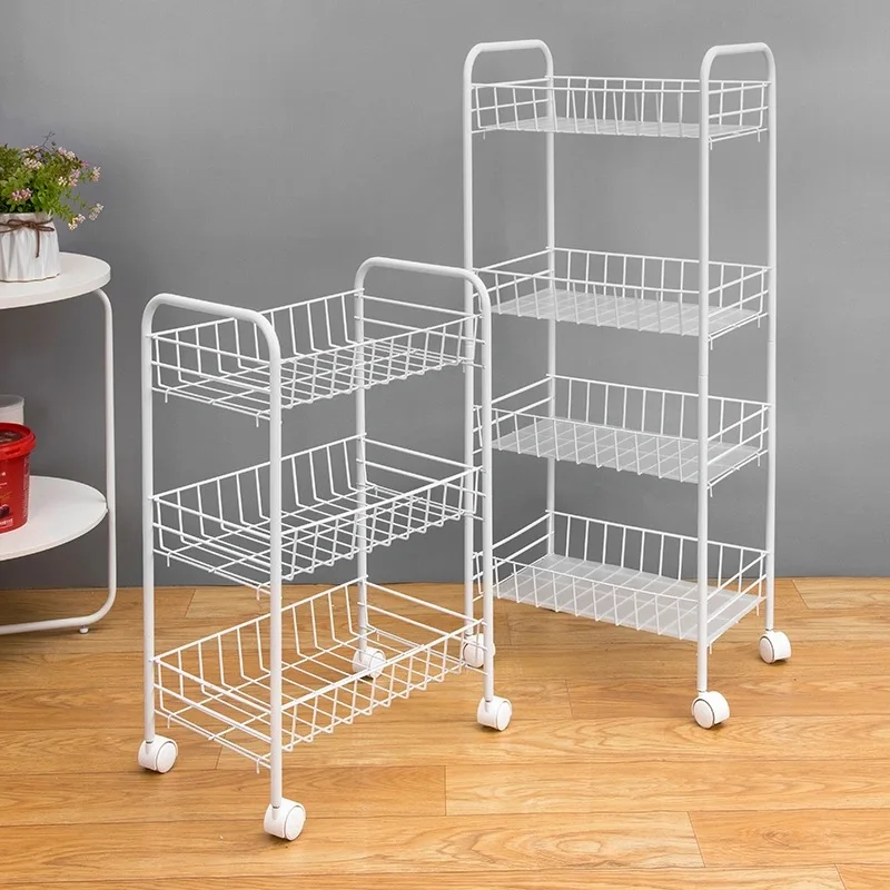 2/3 Tiers Movable Home Kitchen Organizer Rolling Tool Storage Racking Trolley Utility Carts