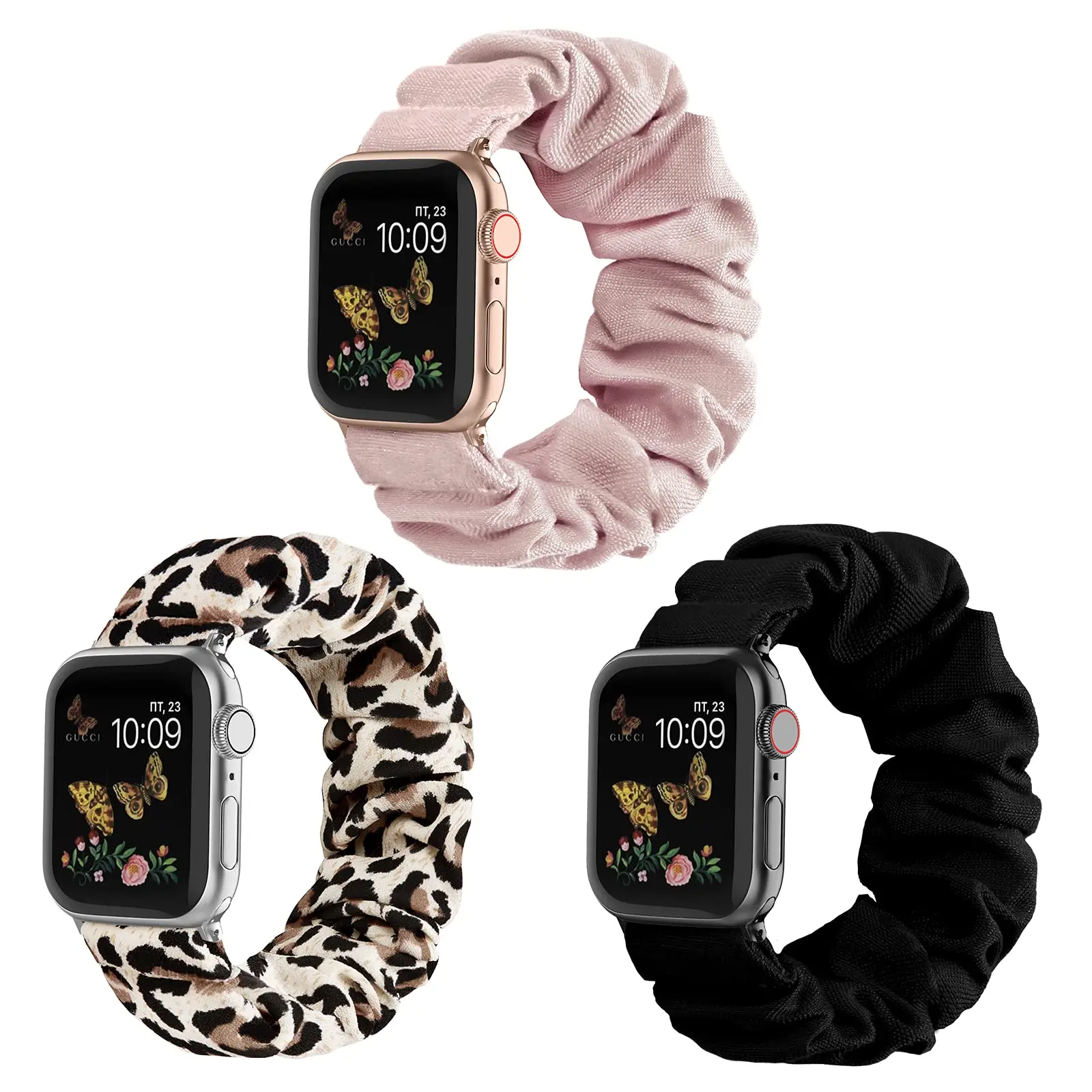 

Scrunchie Strap for Apple Watch Band 44mm 40mm 42mm 41mm 38mm 45mm 49mm Ultra Nylon Solo Loop Bracelet iWatch Women 8 7 6 5 4 SE