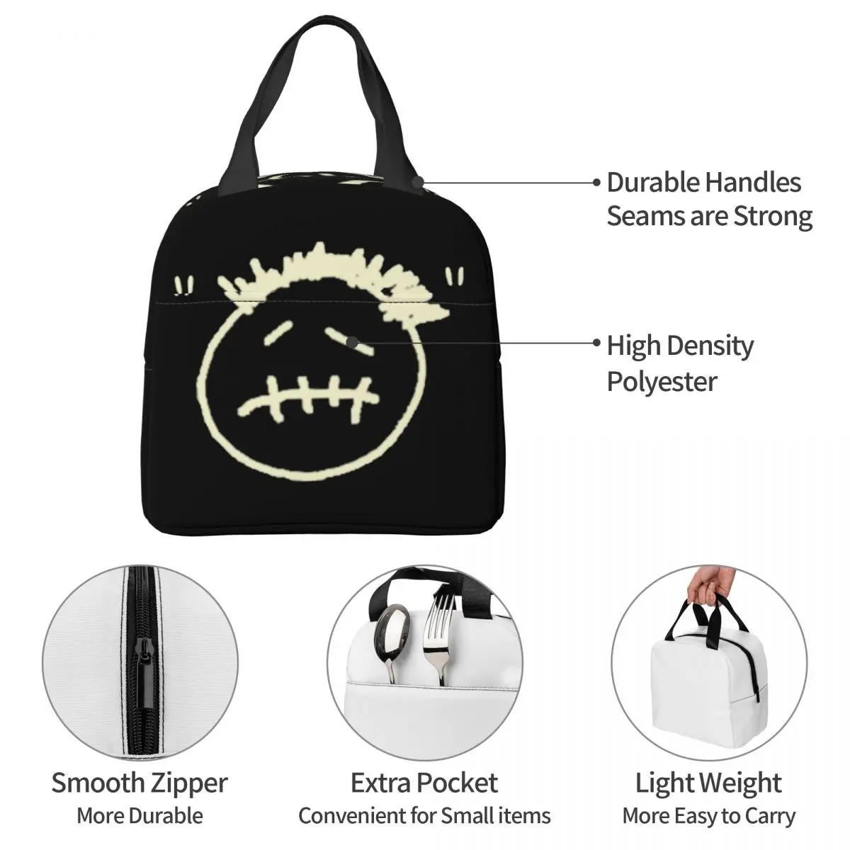 Фото Изолированная сумка для обеда с логотипом Cactus Jack для женщин и детей, портативные коробки для еды, термосумка для обеда №5