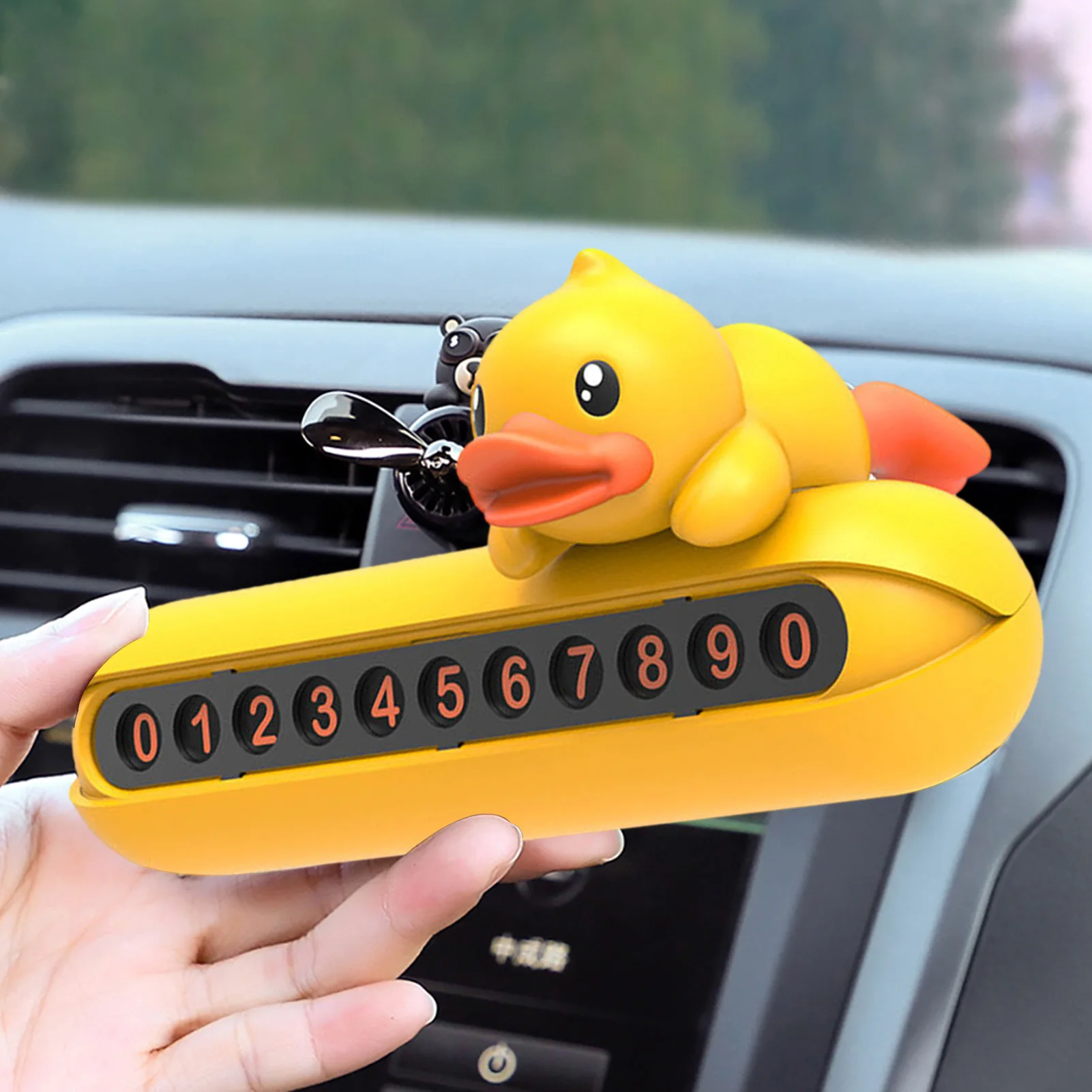 

Teddy Bear Car Interior Accessories Temporary Parking Card For Auto License Plate Temporary Stop Sign Phone Number Plate