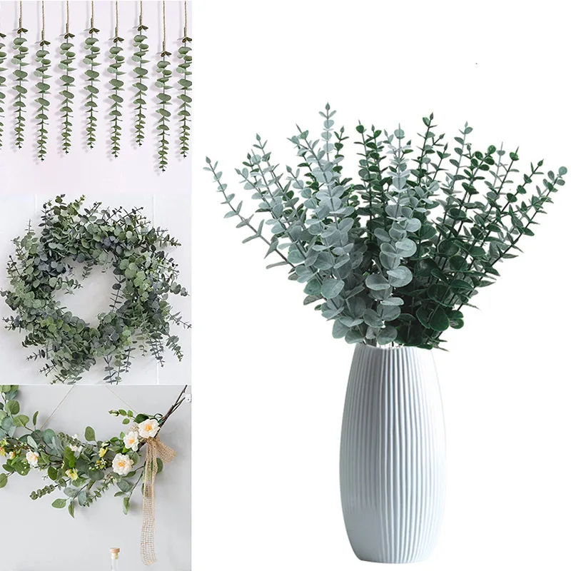 

Simulated Single Eucalyptus Leaf Eucalyptus Leaf Flower Art Gali Money Leaf Wedding and Home Decoration