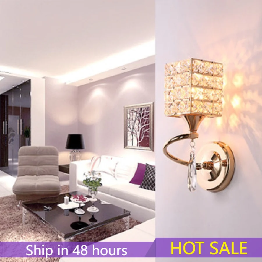 

LukLoy Wall Sconce For Home Bedroom Living Room Crystal Wall Light Bedroom Bedside Wall Lamp Decoration Indoor Lighting Fixture