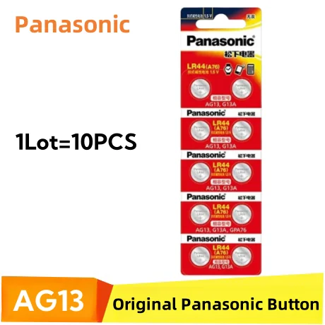 Щелочные батарейки Panasonic A76 AG13 357 SR1154 LR1154 SR44 LR44