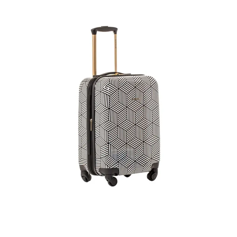 20-inch Hardside Rolling Spinner Upright Carry-on Luggage, Stripe Cube Pattern