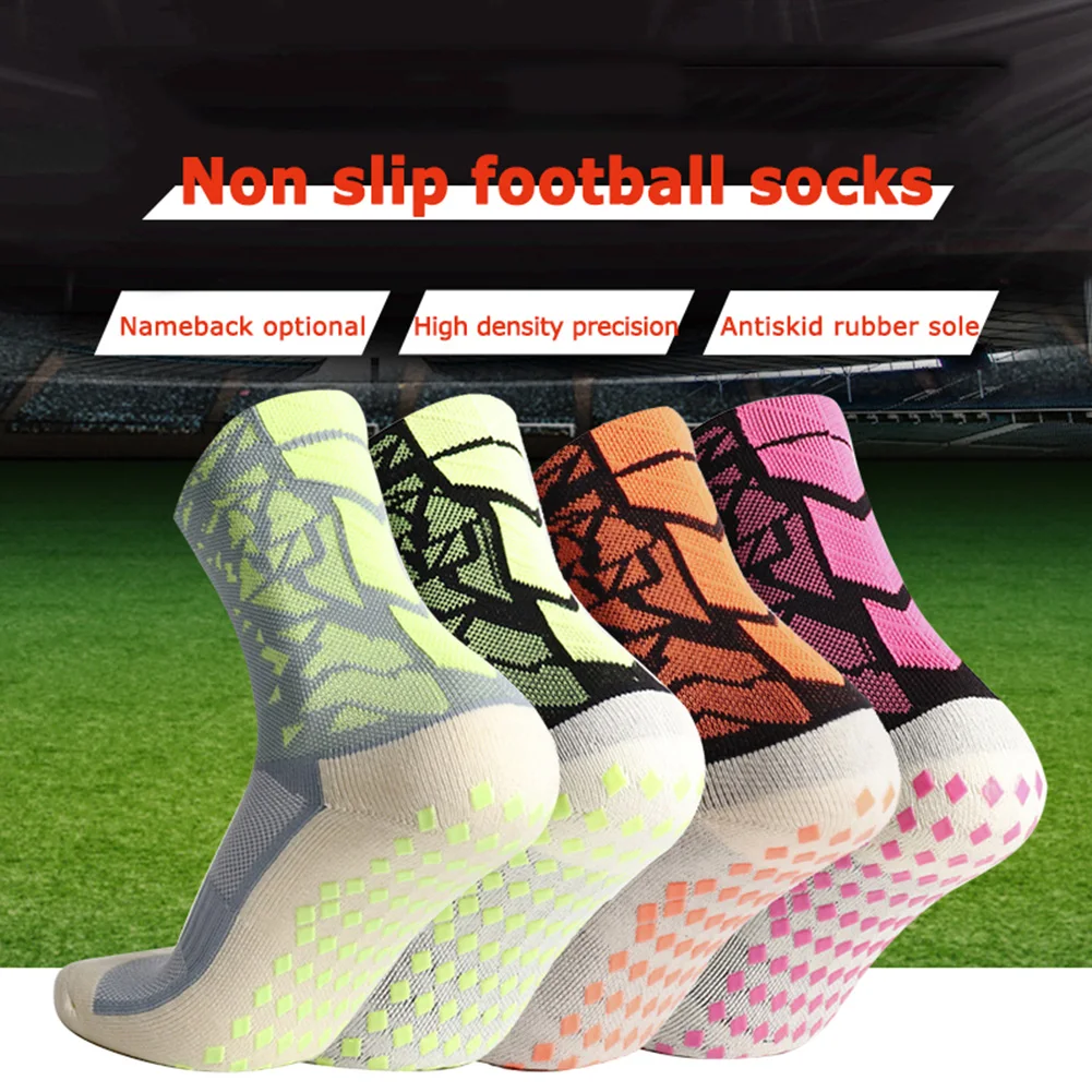 

1 Pair Silicone Anti-Slip Football Stockings Thickened Outdoor Sports Soccer Towel Bottom Long Socks for Men Women