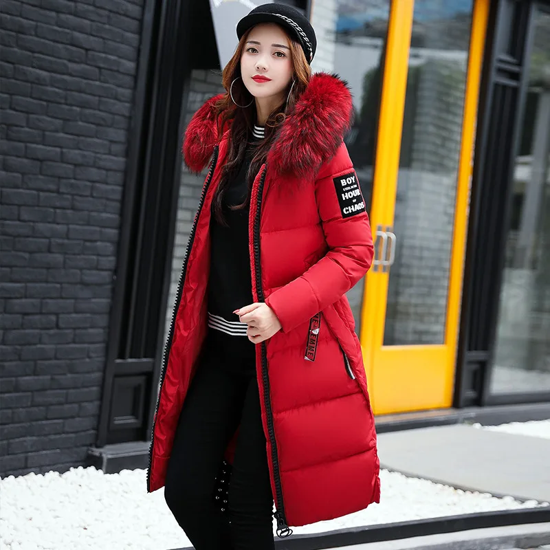 Fur Hooded Parkas Coat High Quality Outwear Black Parka Jacket Mid-long Women Warm Thick Down Jackets 2023 Female Winter Coats