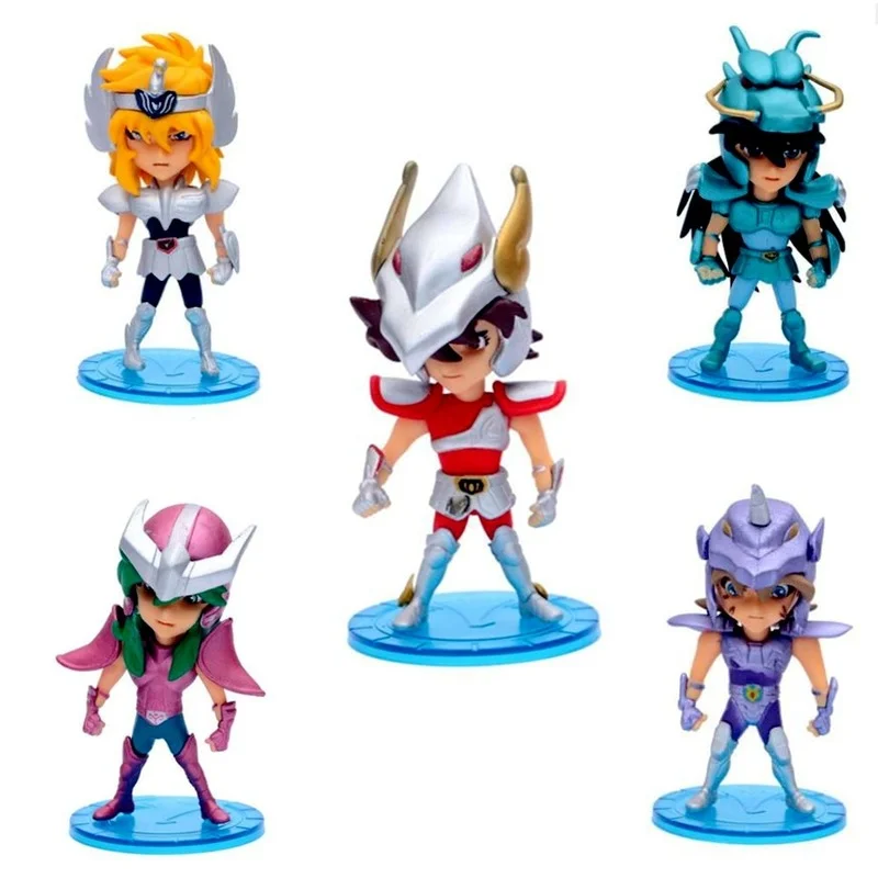 

New 5pcs/set Anime Saint Seiya Action Figures Shiryu Seiya Hyoga Five Kinds of Anime Model Collection Kid Gift Toy Gift