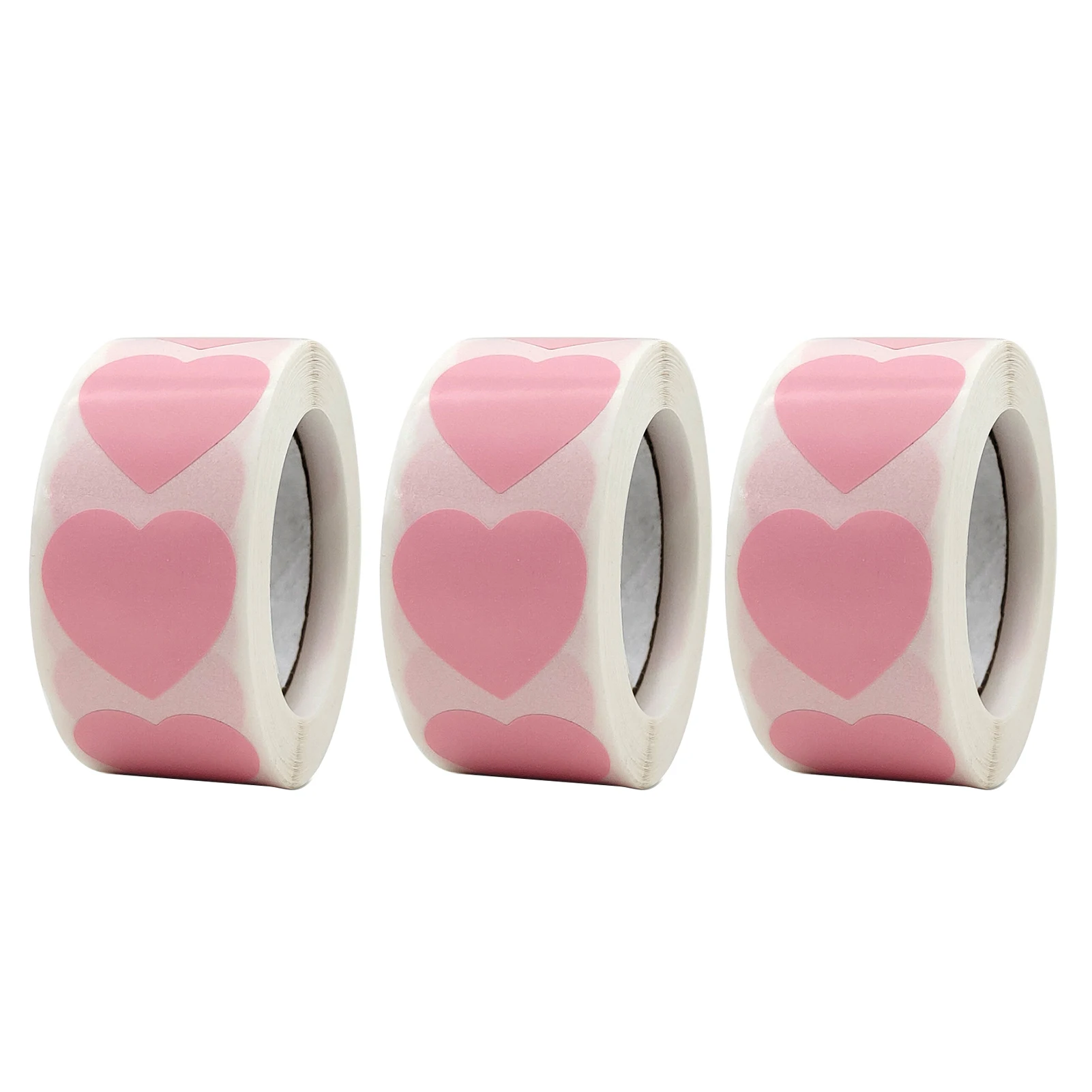 

3rolls/1500pcs DIY Sticker Label Set Kids Adults Heart Shape Self Adhesive Envelope Solid Round Multifunctional Gift Sealing