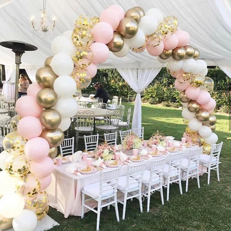 

100Pcs Balloons Arch Set Baby Baptism Shower Gold And Confetti Ballon Garland Wedding Balloon Arch Kit Birthday Party Decoration