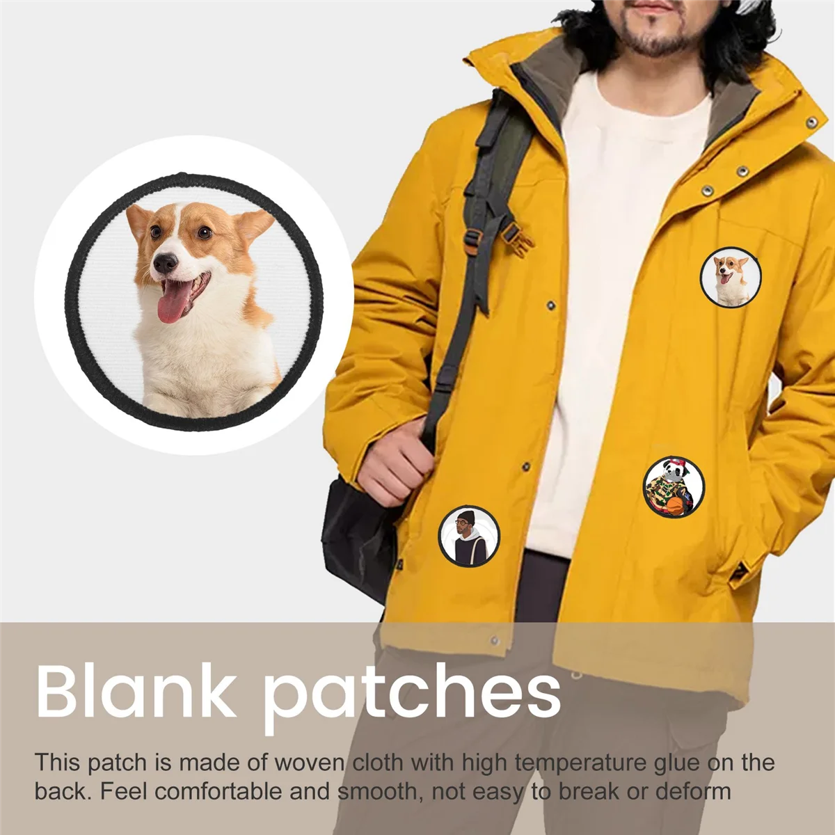 16 Pieces Sublimation Patch Blanks Quality Fabric Iron-on Circular Blank for Clothes Hats Uniforms Backpacks