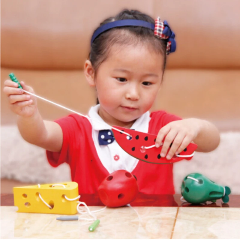 

Wooden Mouse Thread Cheese Plaything Montessori Teaching Aids Math Toys For Baby Kindergarten Early Learning Educational Gifts