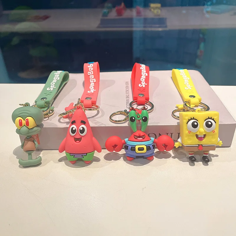 

Кукла-брелок из мягкой резины с мультяшным изображением Губки Боба Патрика звезды
