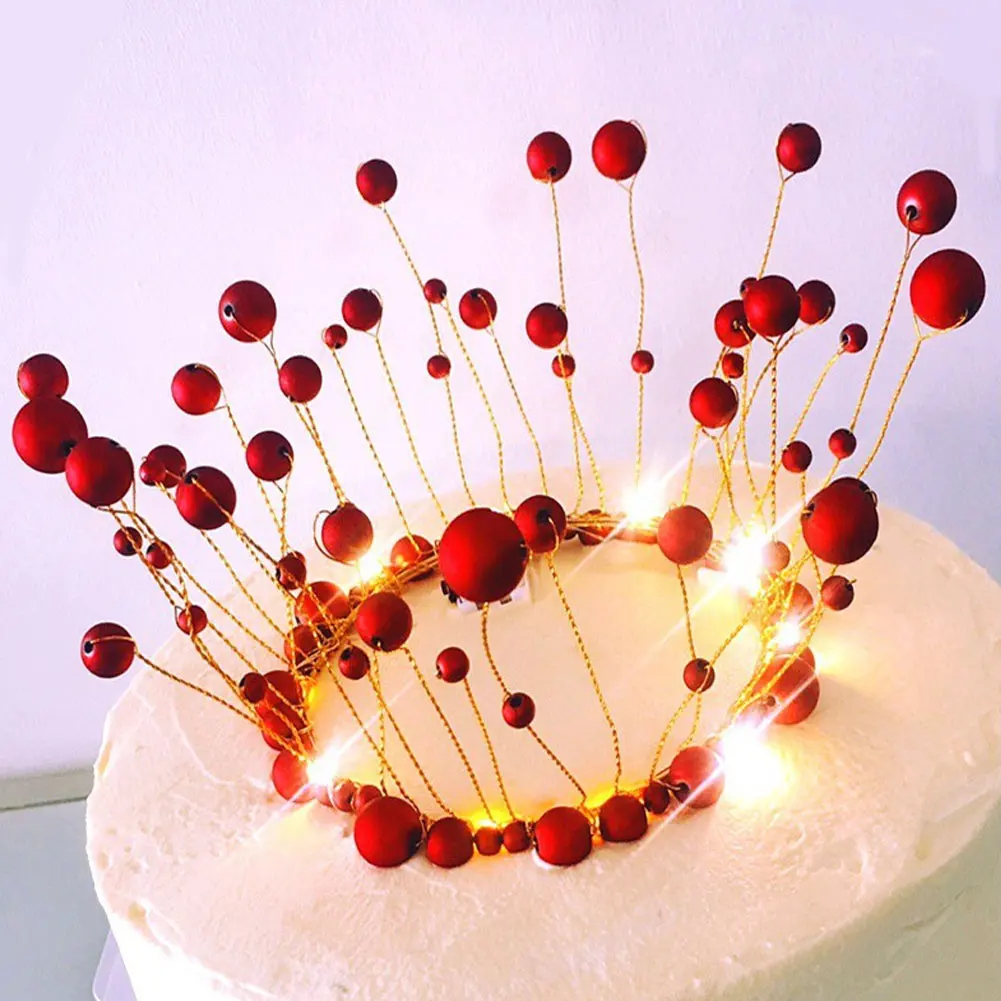 Металлическая корона принцессы с жемчугом топпер для торта искусственный жемчуг