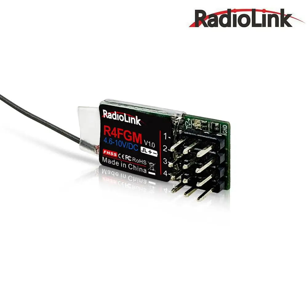 

Radiolink R4FGM 4 Channel Mini Receiver With Gyro For 1:28 RC Cars Boats Works With Radio Controller RC4GS V2/RC6GS V2/T8FB/T8S