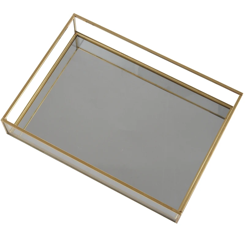 Поднос для хранения в скандинавском стиле ретро прямоугольный Золотой