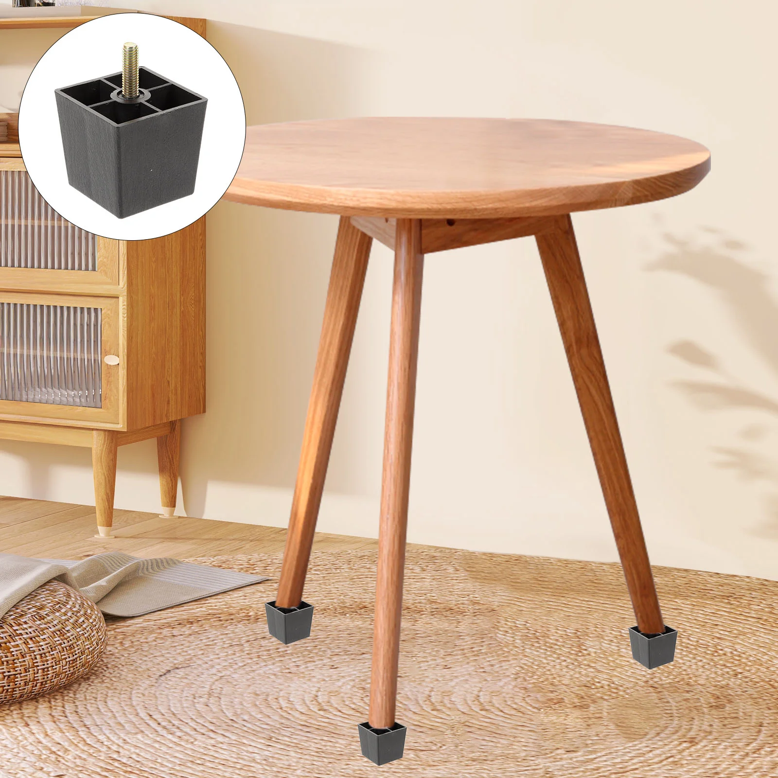 

4 Pcs Desk Legs Replacement Furniture Trapezoidal Plastic Cabinet Sofa Feet Metal