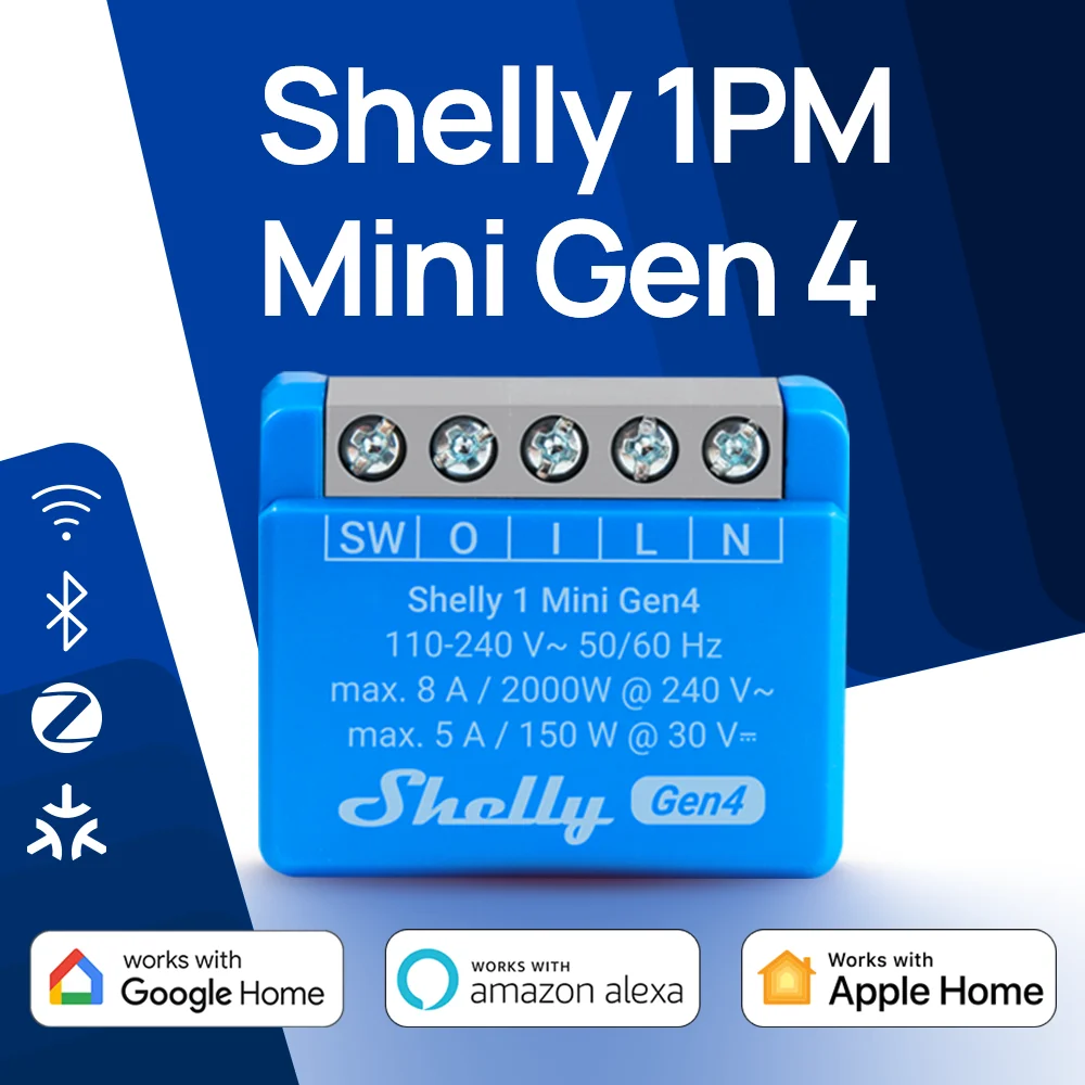 

Shelly 1 Mini Gen4 Wi-Fi Zigbee модуль автоматизации